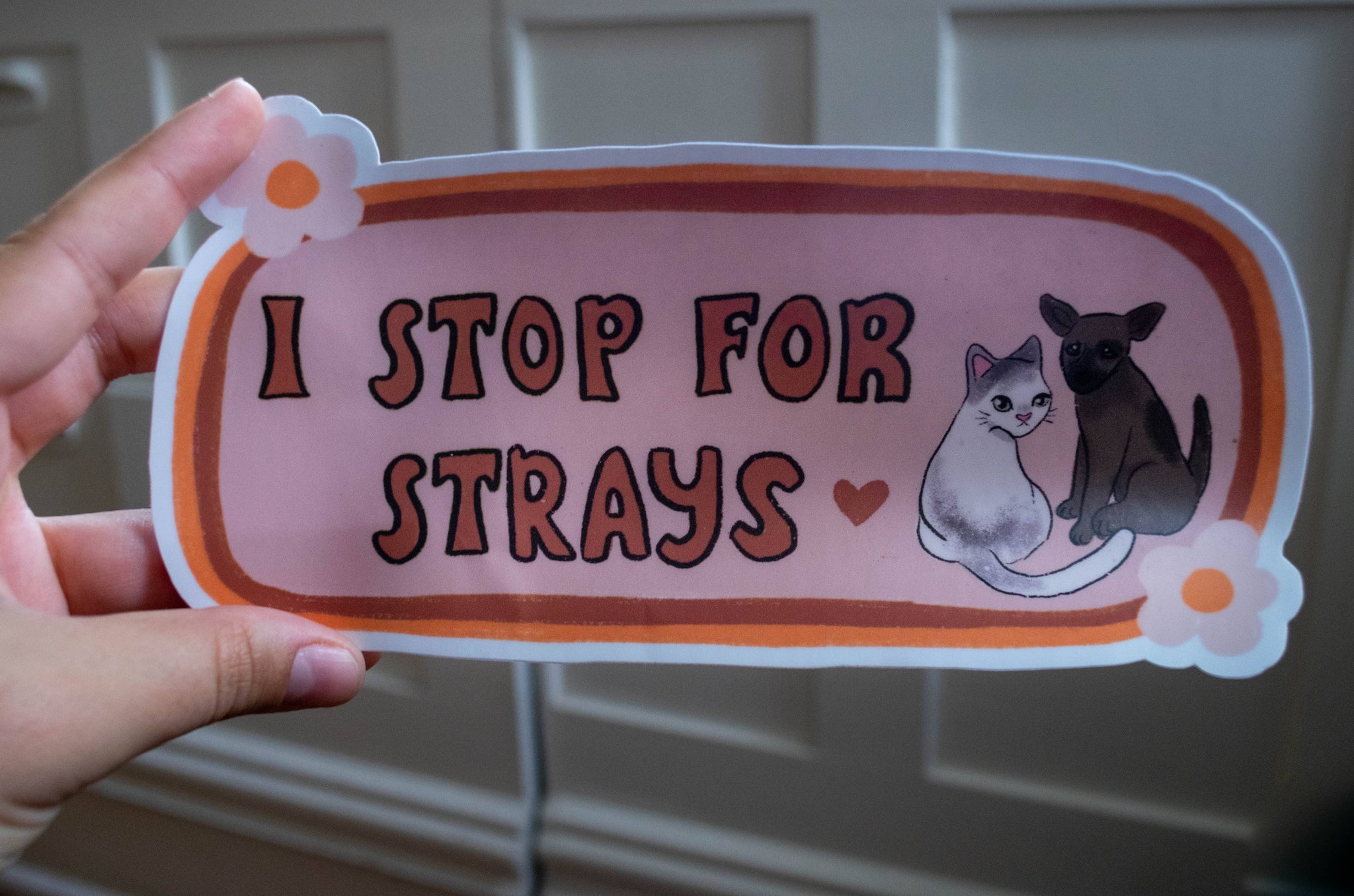 I Stop For Strays Bumper Sticker