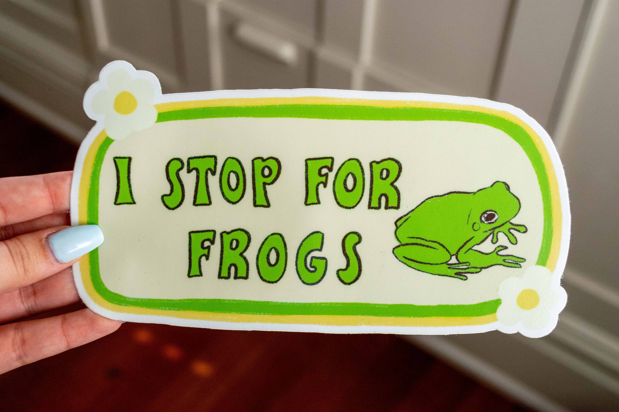 I Stop For Frogs Bumper Sticker