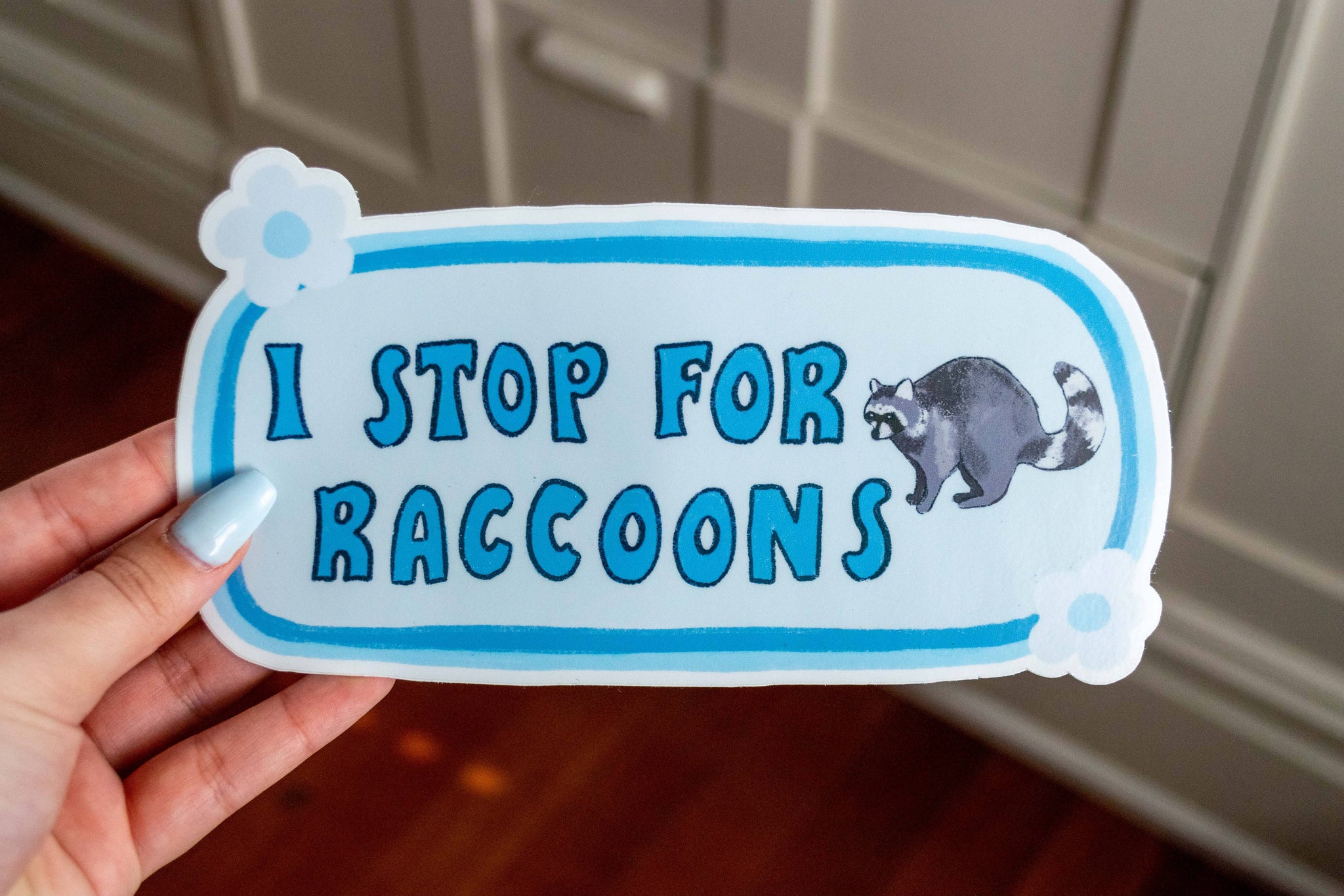 I Stop For Raccoons Bumper Sticker