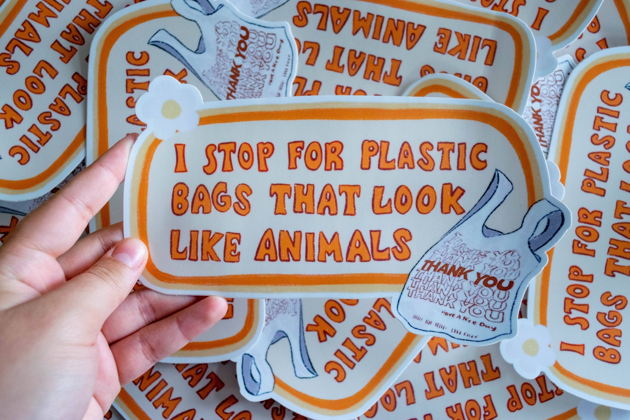 I Stop For Plastic Bags Bumper Sticker